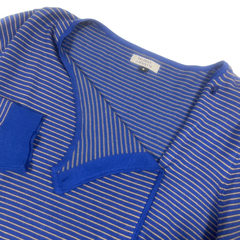 Galeries Lafayette Medium Blue Taupe Sweater Lightweight‎